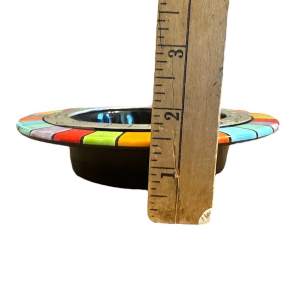 Hand Painted Colorful Ceramic Plate "The Wine Of Friendship Is The Wine Of Life" - Picture 5 of 5